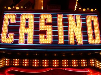 Casino marquee viewed from the road